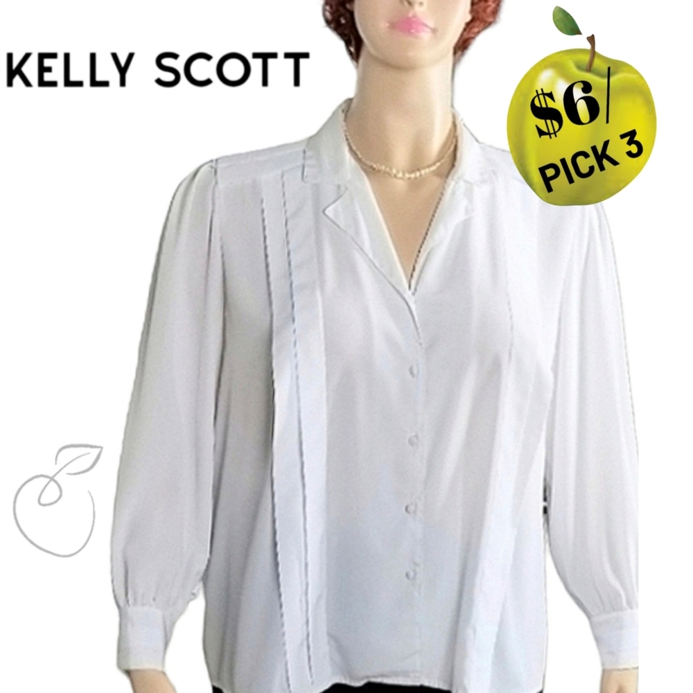 KELLY SCOTT BUTTON DOWN BLOUSE SZ 22